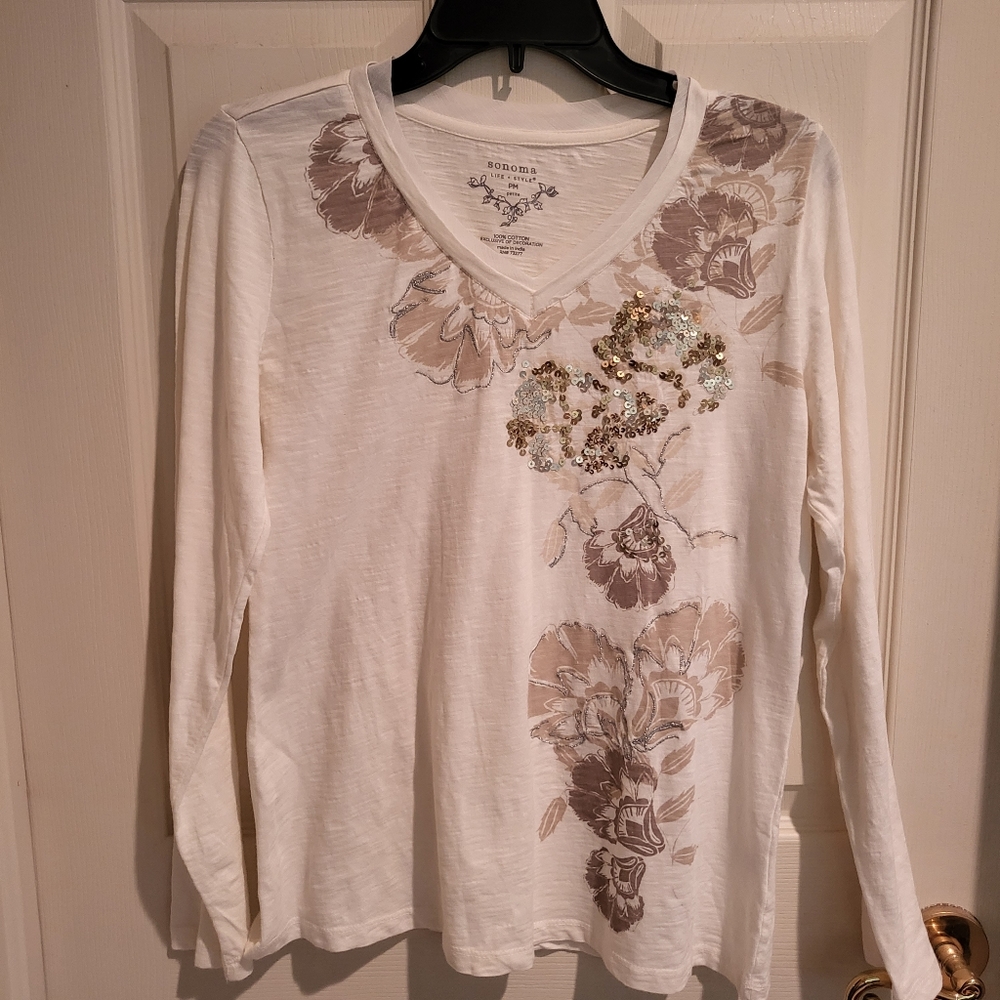 NWT SONOMA Printed Shimmer T